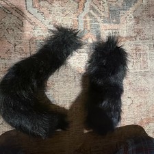 Spirit Black Furry Costume Tails One Size Halloween Animal Dress Up Accessory