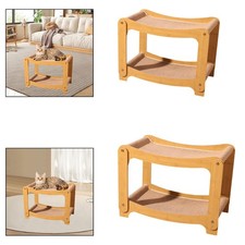 Double Layer Cat Scratcher Bed Removable Sisal Pad Multipurpose Space Saving