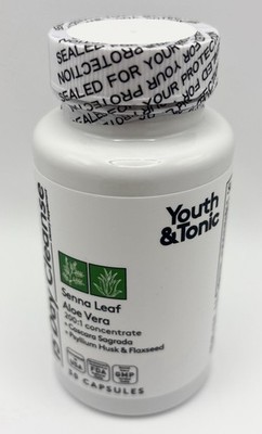 Youth & Tonic Natural 15 Day Cleanse Senna Leaf Aloe for Belly Bloat, exp 4/2027