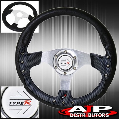 For Toyota 320mm Jdm Steering Wheel Carbon Fiber/Silver/Black Type-R Horn