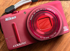 N MINT Nikon COOLPIX S9500 Digital Camera silver 18.1MP 22x zoom Japan Red