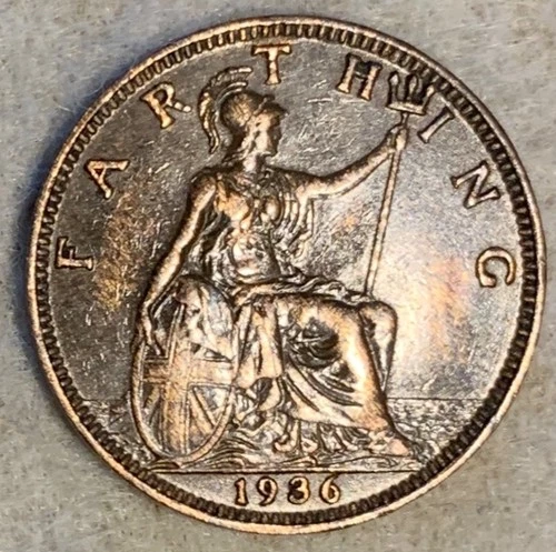 1936 George V Farthing — photo from the most recent tracked eBay sale