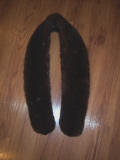 VTG Nice Retro Collector's DARK BROWN MINK FIR-TRIM COLLAR- SCARF COAT ADD-ON