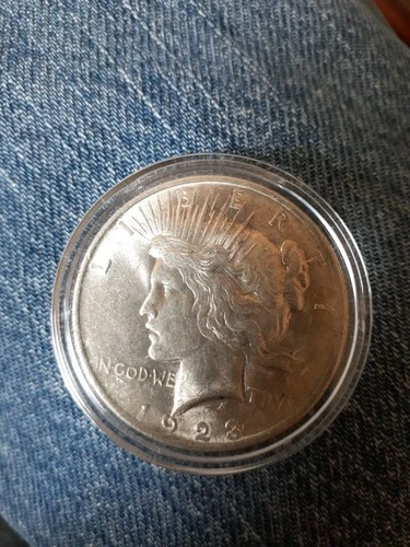 1923 Peace Silver Dollar Almost Uncirculated Has Some Bag Marks 58.00 Melt Value