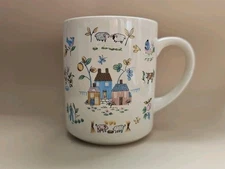 Vintage HEARTLAND Pattern Mug by International China  Cottagecore Farm Animals