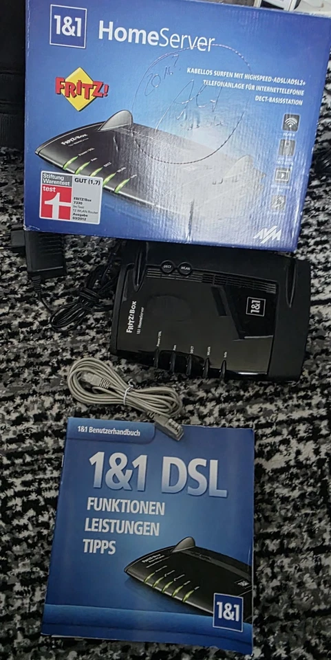 Fritz!Box 7330 SL Homeserver 1&1 Version WLAN DSL Router mit Netzteil  schwarz