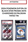 New ListingPokemon TCG Charizard ex 074 SV Promo Holo English 2024 PSA 9