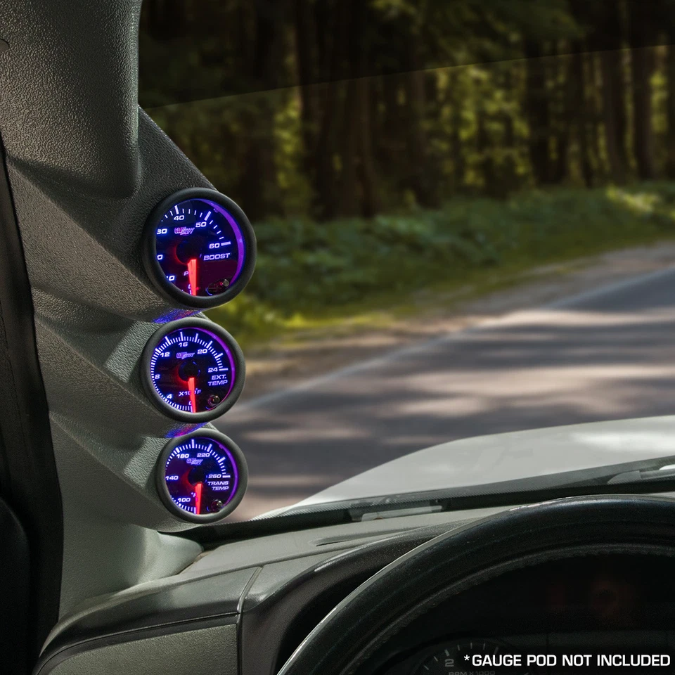 Black 7 Color Diesel Gauge Set - 60 Boost, 2400 Pyrometer EGT, Trans Temp - Image 2 of 4