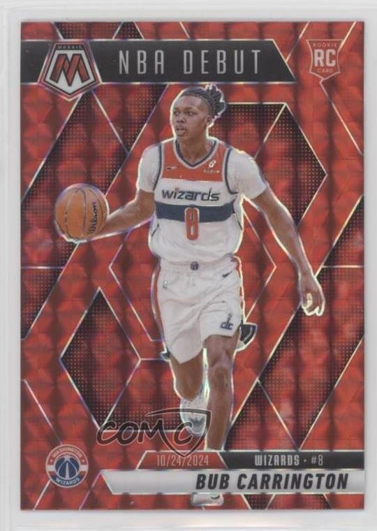 2024-25 Panini Mosaic NBA Debut Red Prizm Bub Carrington #259 Rookie RC 0y59