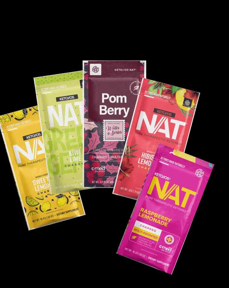 🔥Pruvit Keto OS NAT Ketones Charged w/Sweet Tea, Hibiscus, Pom Berry 5 Pk