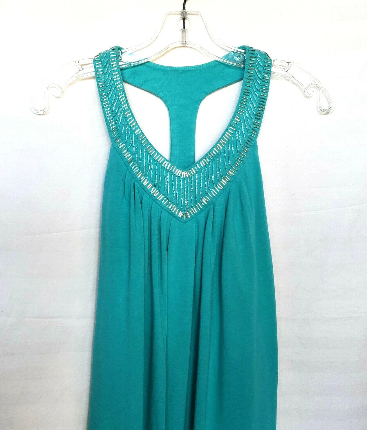 UNDERCOVER Victorias Secret Reggiseno Top Perline Verde Mini Abito Tg XS