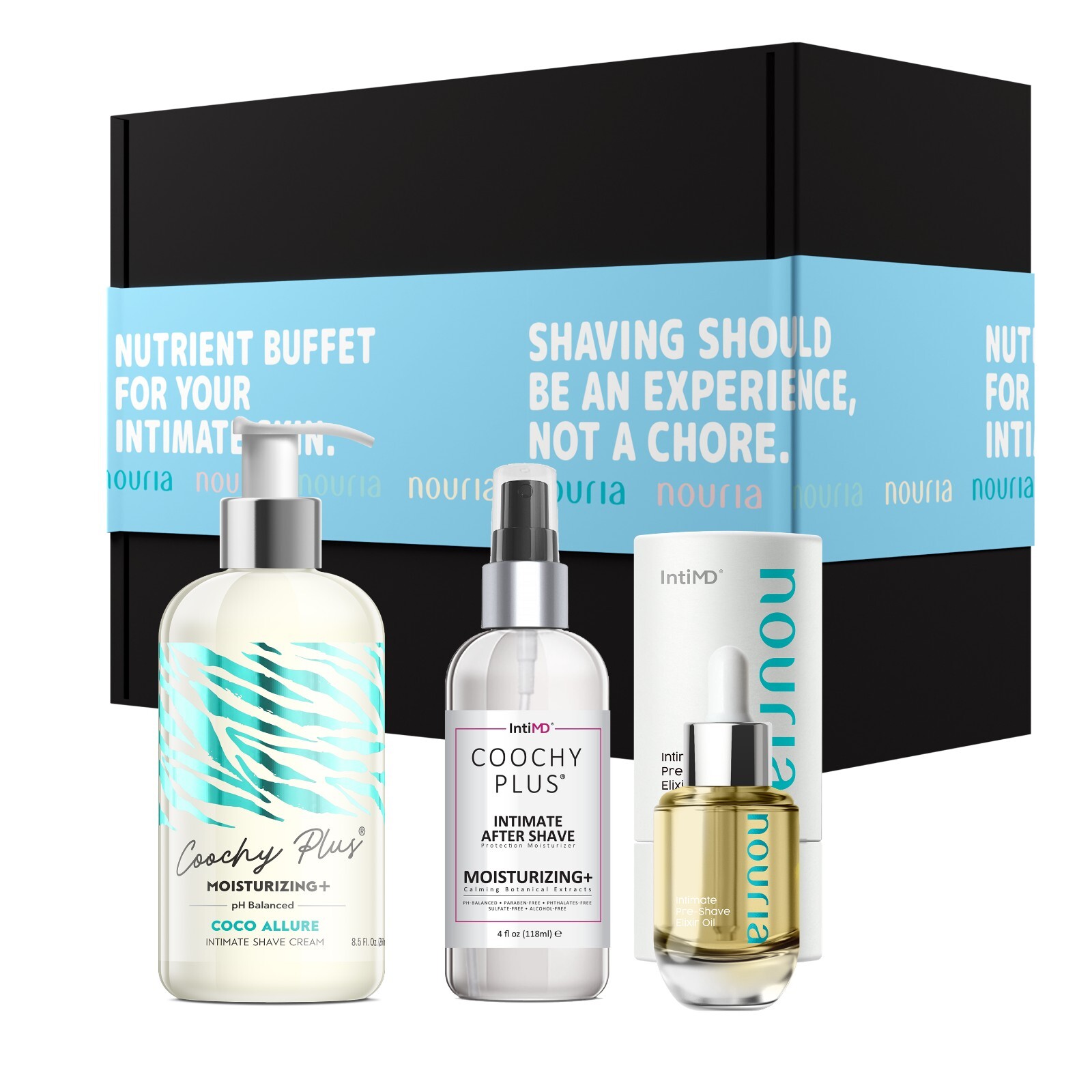 Coochy Plus MOISTURIZING+ & NOURIA 3-Steps Kit Intimate Shav
