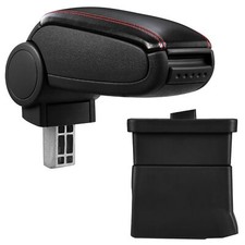 Armlehne Mittelarmlehne Leder Bezug für Ford Ka ab 2009- Schwarz / Rot