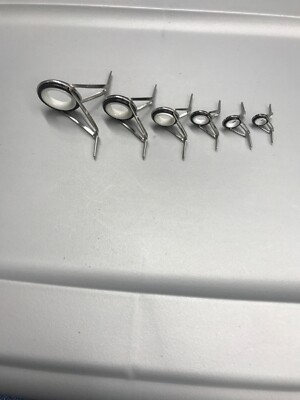 Clearance..6 pc. FUJI guides double foot, black/white.