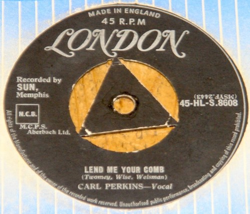 CARL PERKINS ~ THAT'S RIGHT b/w LEND ME YOUR COMB ~ UK LONDON TRI CENTRE 7" 1958 - Picture 2 of 8