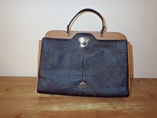 Rowallan Leather Large Handbag Black/beige