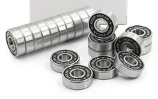 20Pcs Black 8x22x7mm 608 Steel Ball Bearing Double Rubber Sealed for Quad Skate