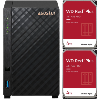 Asustor AS1102T 2-Bay Drivestor 2 NAS with 1GB RAM and 8TB (2x4TB  