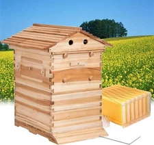 7Pcs Automatic Bee Frames w/ Auto Beehive Honey House Beekeeping Boxes
