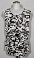 CALVIN KLEIN Womens Multi Matte Jersey Sleeveless Blouse Top shirt top SZ M