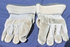 Child's Suede Leather Denim Ranch Farm Gloves, Size Small FREE SHIP