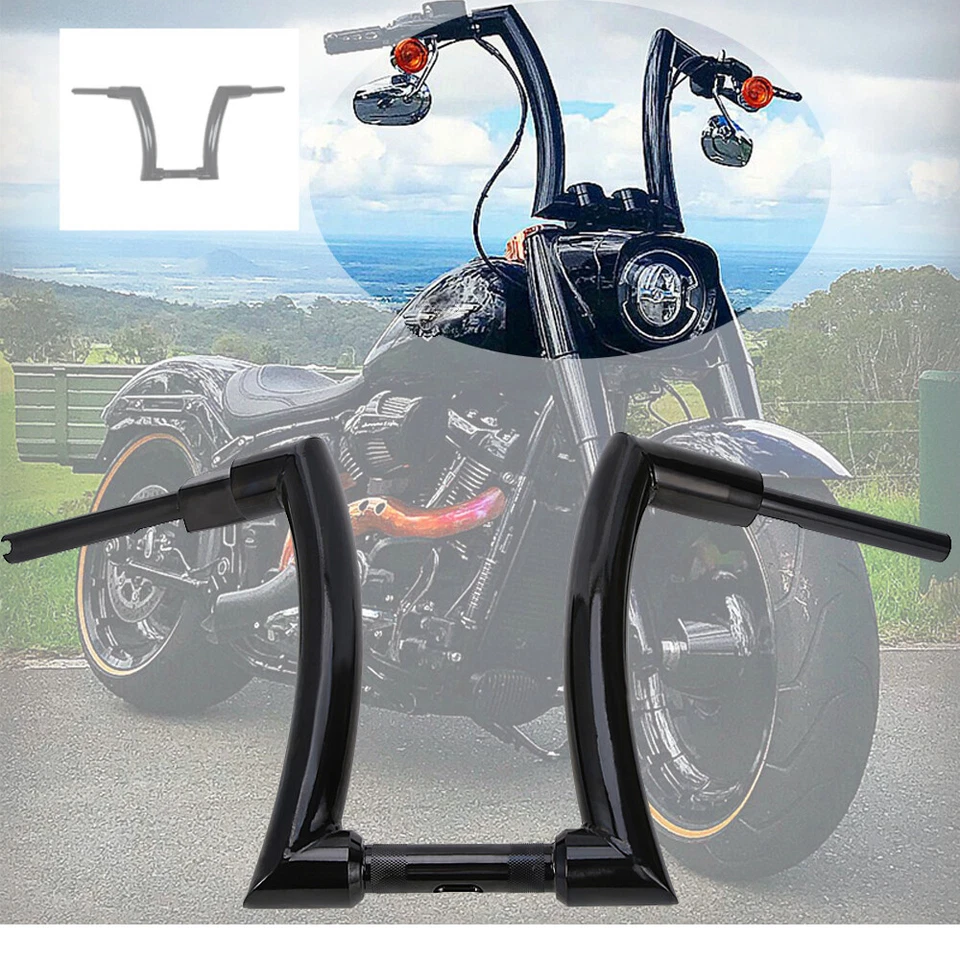 14" RISE DNA MONSTER FAT APE HANGER BARS 1-1/4" FOR HARLEY 883 1200 HANDLEBARS Foto 3 de 4