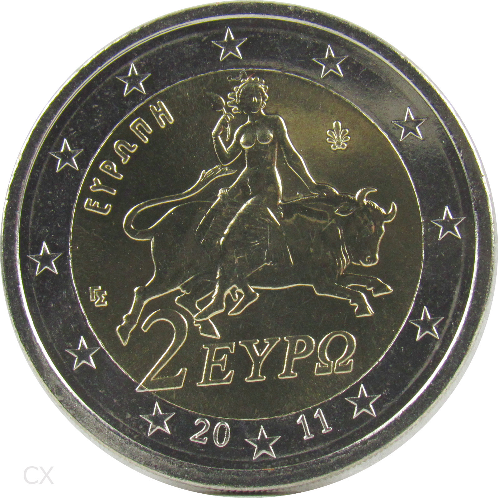 2 Euro Münze Stier Mit Frau 2002 Wert 2 EURO Münze GRIECHENLAND Auswahl aus diversen Jahren Greece Coin Stier