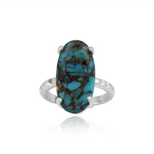 Handmade 925 Sterling Silver Mohave Arizona Turquoise Gemstone Ring Jewelry