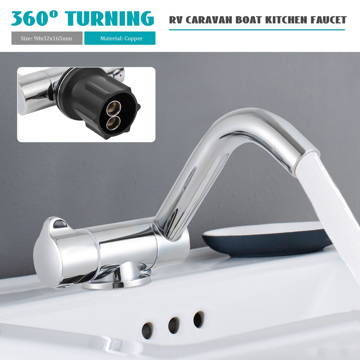 RV Caravan Boat Foldable Faucet Hot u0026amp; Cold Water Rotation Single Handle  Tap | eBay