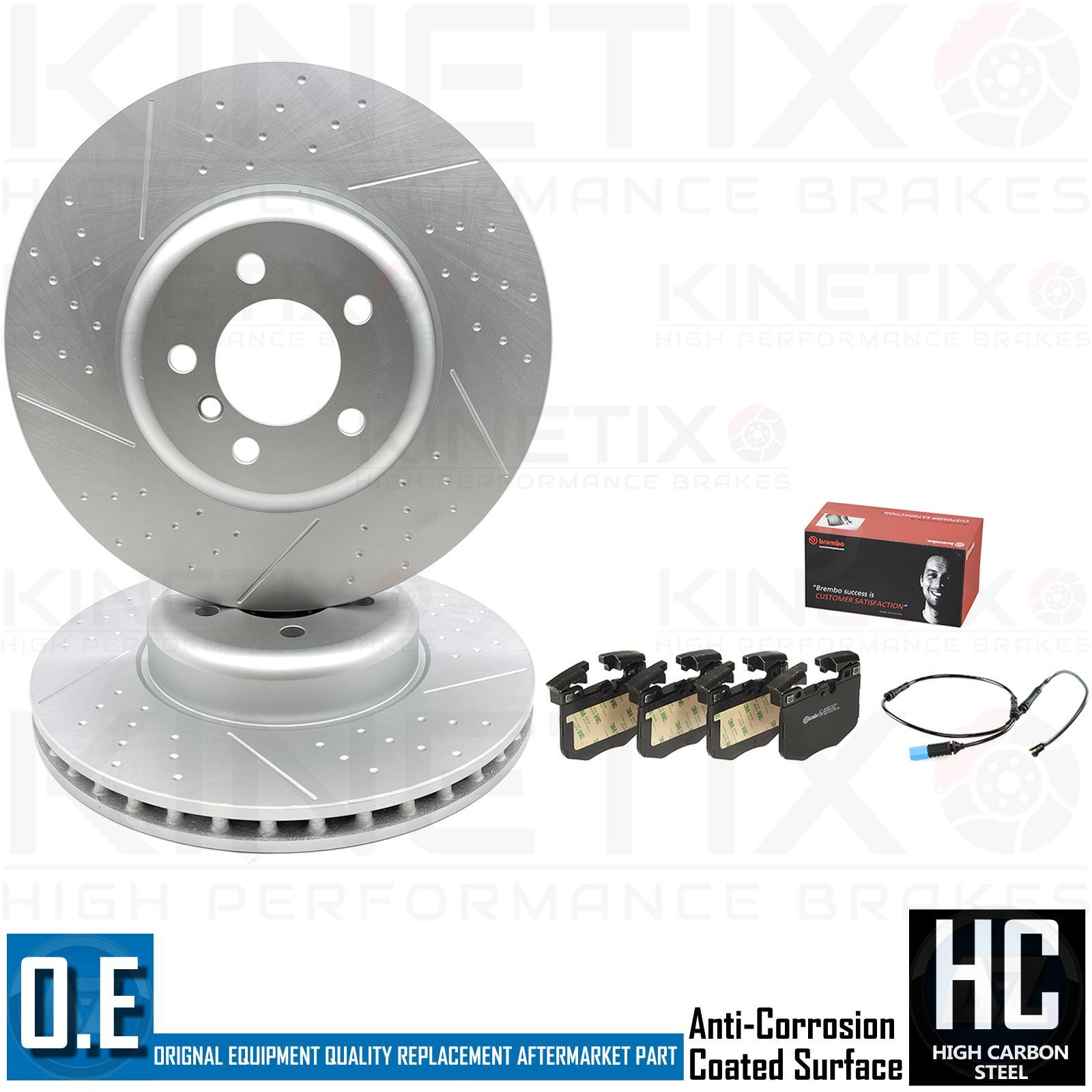 FOR BMW X3 M40i G01 DIMPLED GROOVED FRONT BRAKE DISCS BREMBO PADS