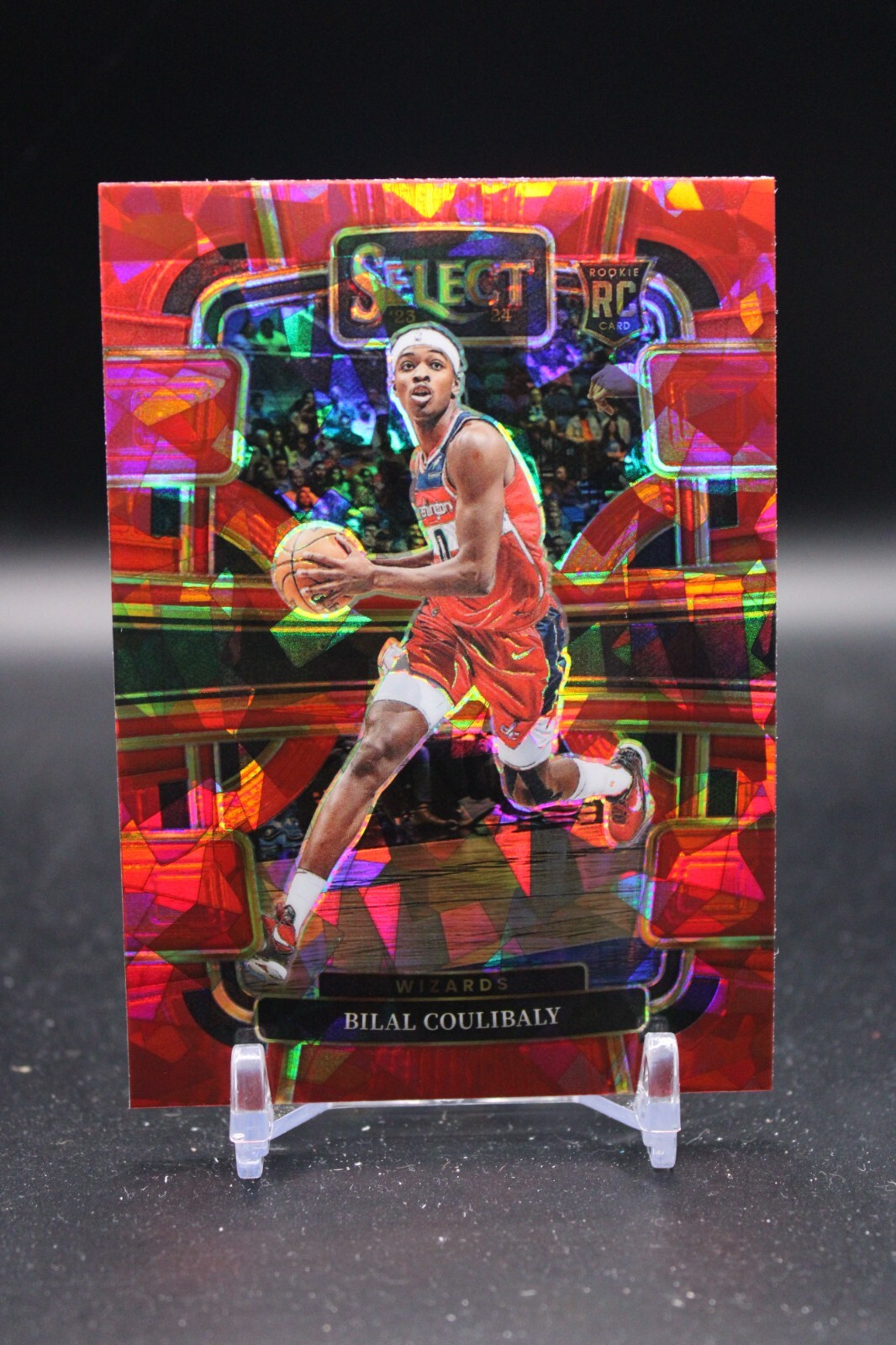Bilal Coulibaly Washington Wizards 2023-24 Panini Select Red Cracked Ice RC #97