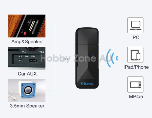 3in1 Bluetooth 5.0 Wireless Audio Receiver USB Adapter FM Transmitter 3.5mm AUX - Picture 2 of 12