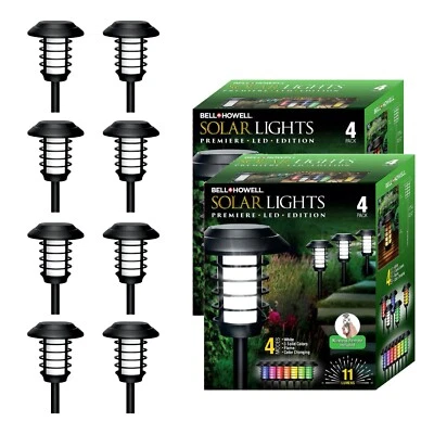 Bell + Howell Solar Powered Color Changing Pathway Lights with Remote 8 Pack