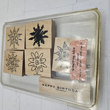 Stampin Up 6 pc Something Nice All season wood mounted rubber stamps 102062