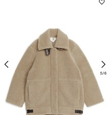 Oversized Leather-trimmed Pile Jacket Arket, S
