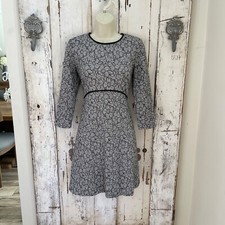 Tommy Hilfiger Size 6P 6 Petite Womans White Black Floral Knit Textured Dress