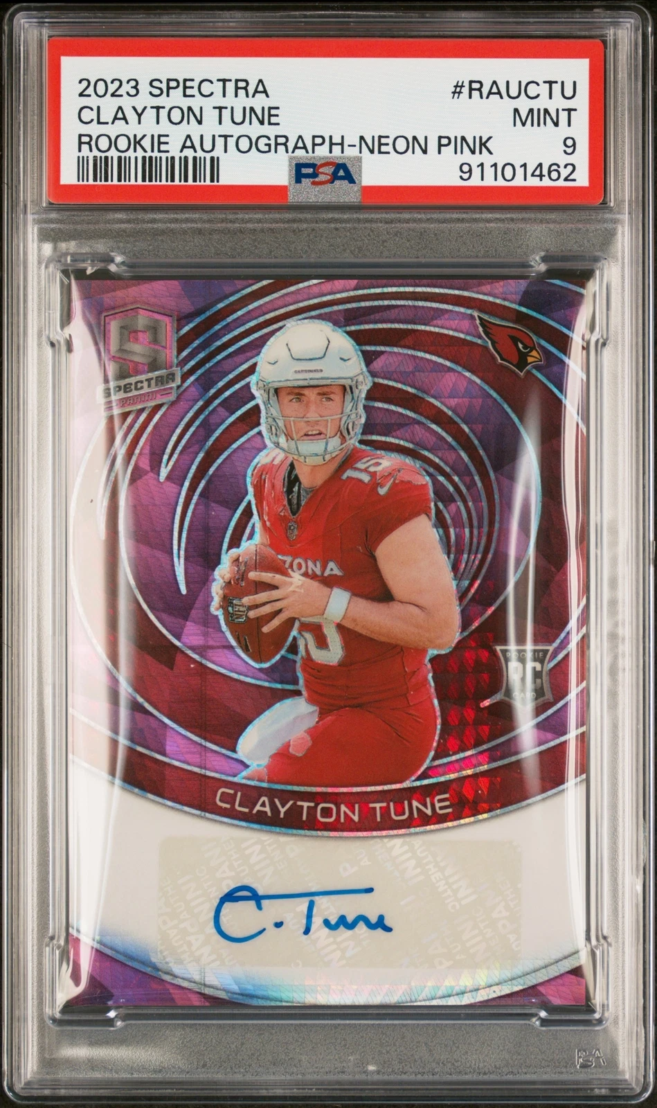 Clayton Tune Panini Spectra Rookie Autographs #RAUCTU Neon Pink