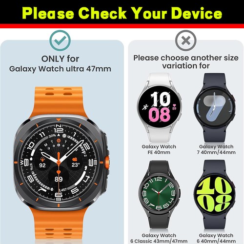 1/2 pz per Samsung Galaxy Watch Ultra 47 mm custodia PC protezione schermo copertura completa - Foto 2 di 22