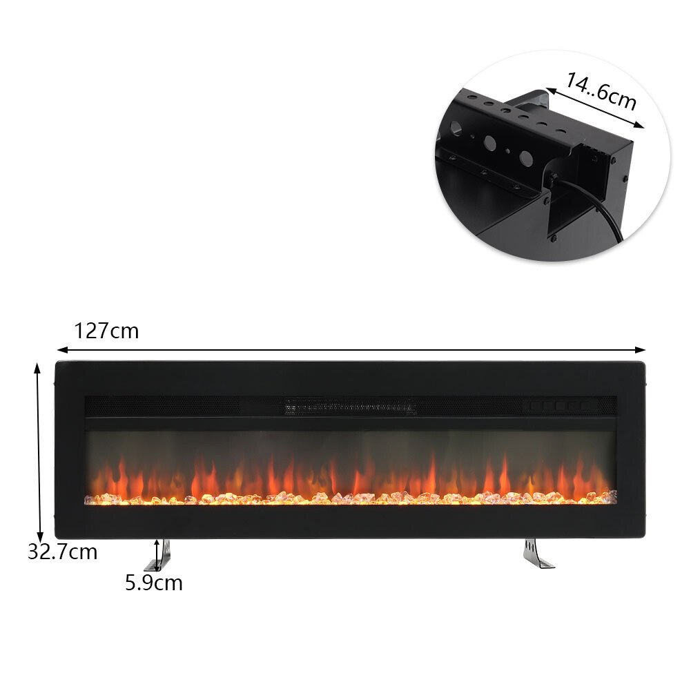 40-70u0026#034; Insert Mounted Electric Fire LED Fireplace with Wall Bracket  u0026amp; Free Stand | eBay