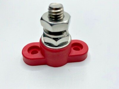 Red Junction Block / Power Post Insulated Terminal 3/8'' Stud - Stainless Steel