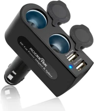 2-Socket Car Splitter Cigarette Lighter Adapter 4 in 1 Multi Power Outlet 12/...