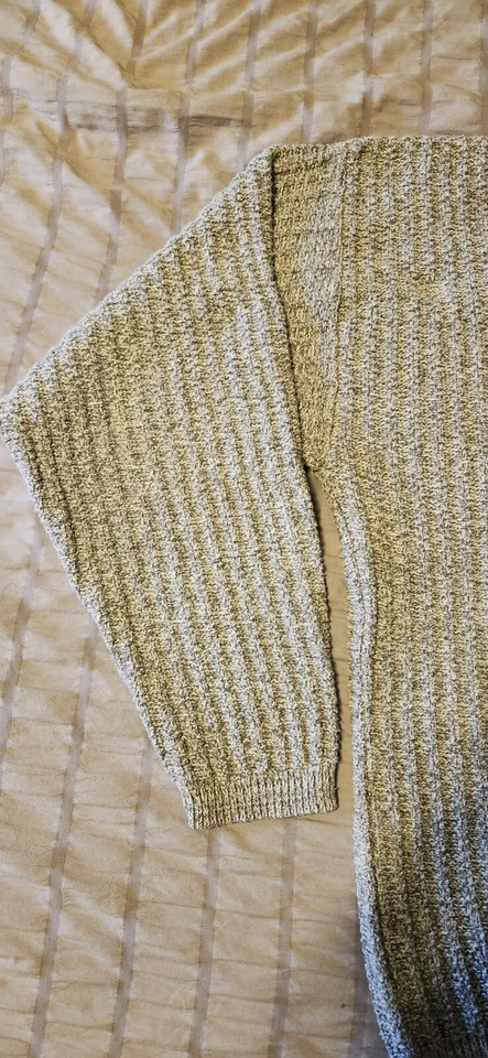 Suéter masculino vintage North Crest XL com moldura à mão feito nos EUA cinza cinza colarinho de botão - Imagem 4 de 4