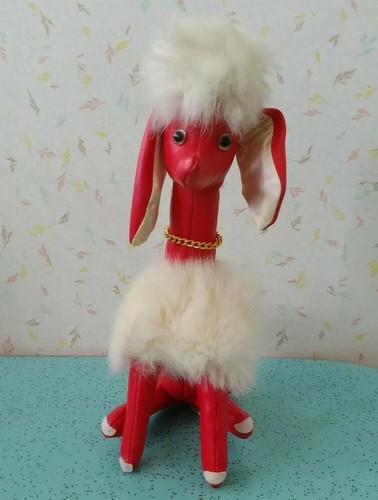 Vintage Red Pleather 8" Poodle R DAKIN & Co San Francisco CA Made in Japan - Picture 11 of 11