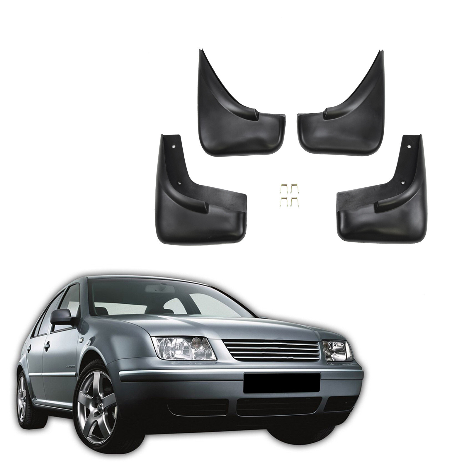 Bavettes garde-boue pour VW Bora 2003-2008 en ABS noir flexible