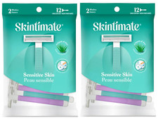2 Pack - Skintimate Twin Blade Women's Disposable Razors, 12 Ct