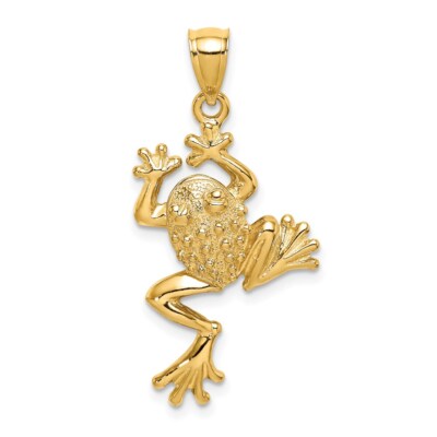14k Gelbgold Frosch mit strukturierter Rückseite Charm Anhänger 3,01g für Mama