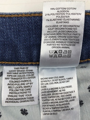 Lucky Brand Mens Blue Denim Jeans 221 Straight Fit / Leg 36x30 Used Distressed - Picture 11 of 12