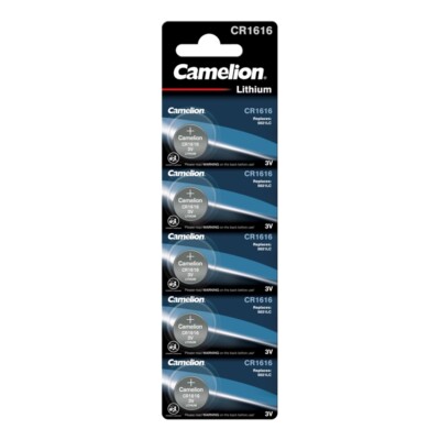 5x CR1616 Lithium Knopfzelle 3V 50mAh ø16x1,6mm Camelion Blisterpack