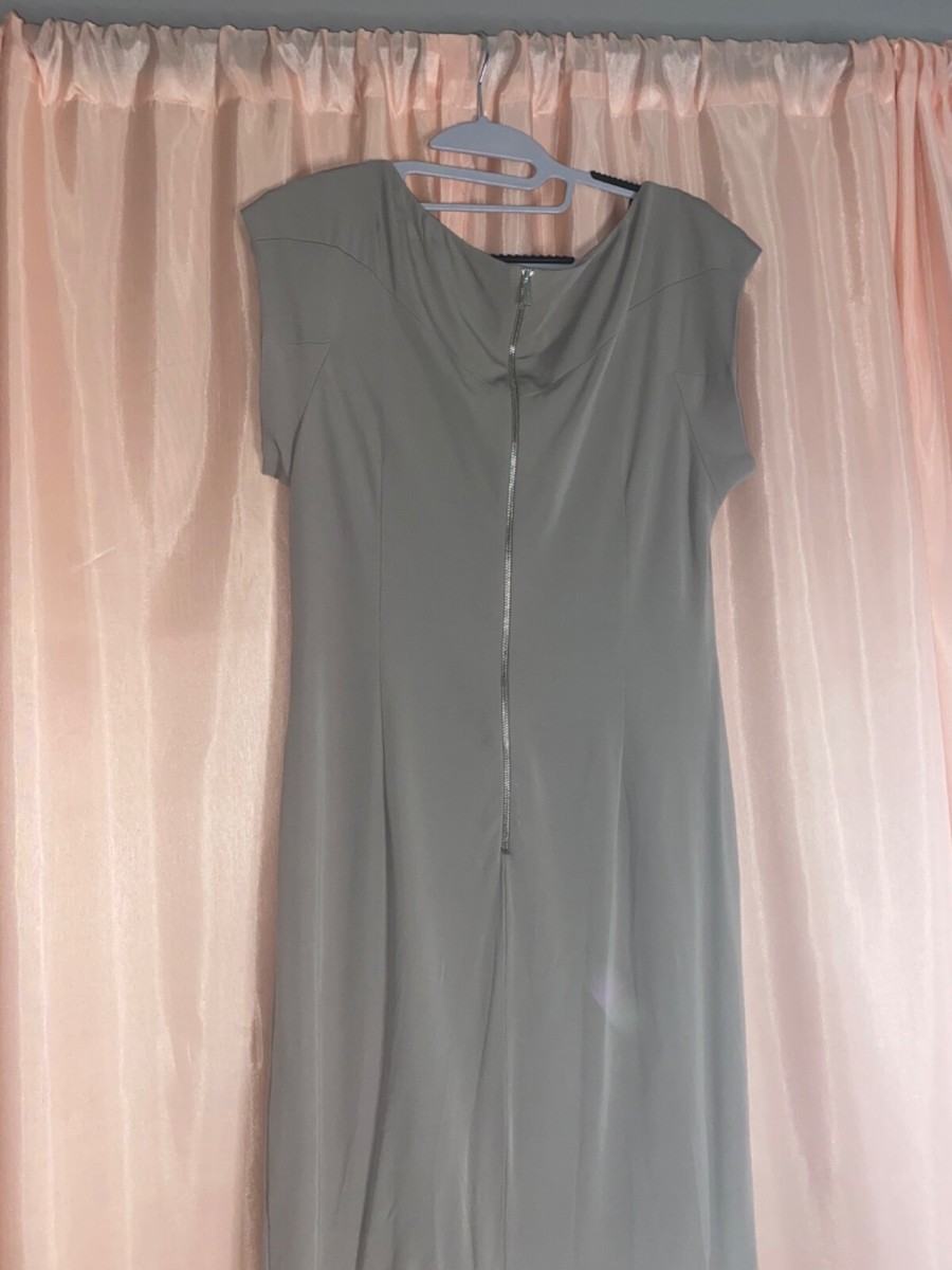 Karen Millen::マキシドレス:UK10[RESALE] Karen Millen UK 10 Metallic Jacquard Black Lace Chiffon