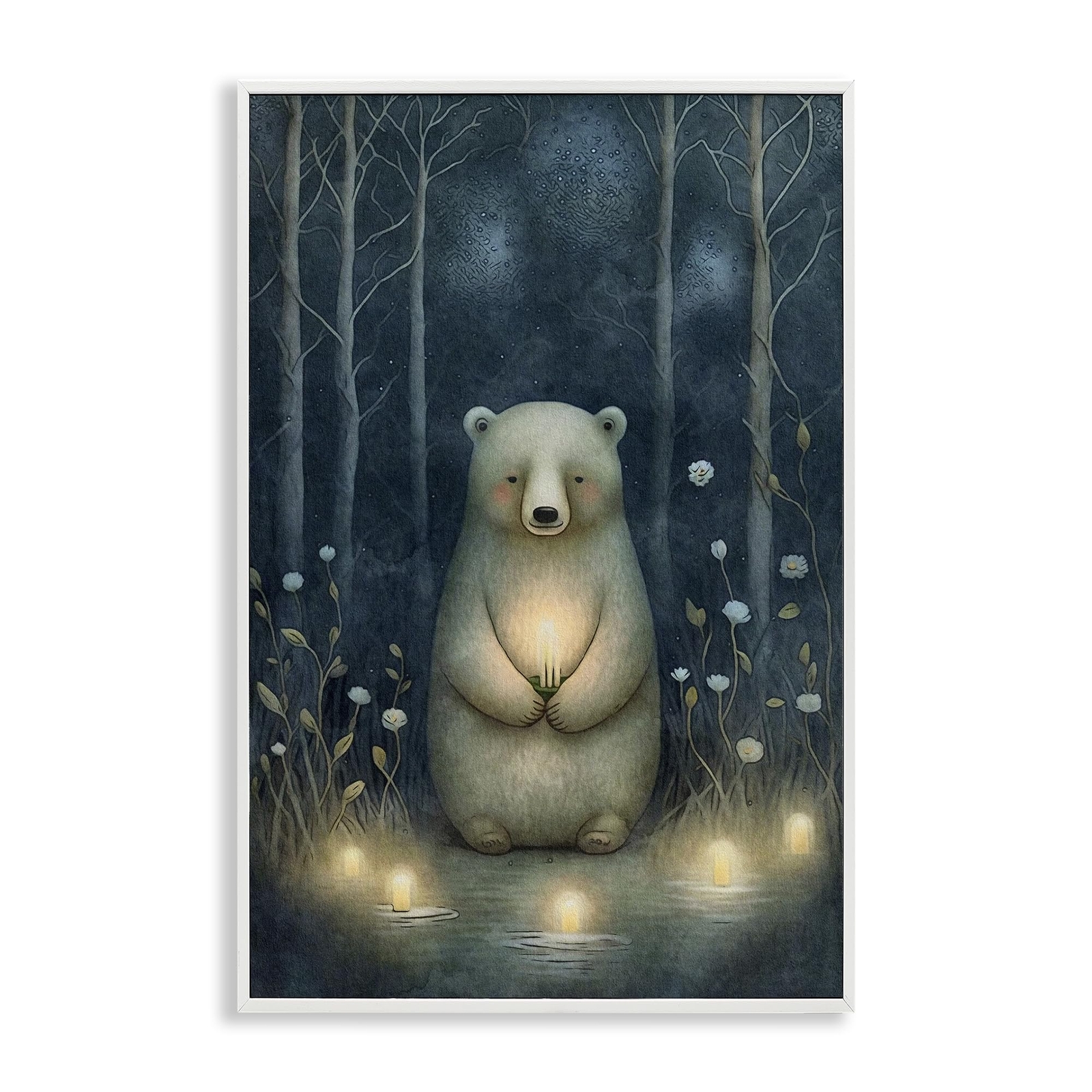 Mystic Polar Bear Framed Giclee Art Design by The Dutch Lady